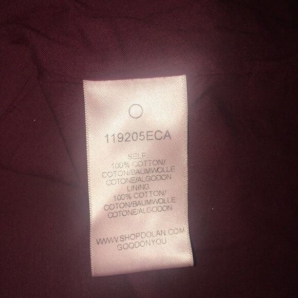 DOLAN Anthropologie Amber Burgundy Metallic Thread Wrap Embroidered Dress Medium - Picture 8 of 9